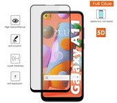 Tumundosmartphone Protector Cristal Templado Completo 5D Full Glue Negro para Samsung Galaxy A11 / M11 Vidrio