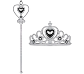 Girls Princess Crown Magic Wand Accessories Party Cosplay Elsa Anna Rhinestone Headband Hair Bands For Kids Hairbands Gifts Toys