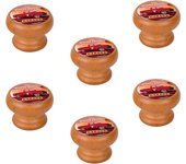 6 Un. Pomo TIRADOR Mueble Vintage Retro madera tinte miel GARAGE PICKUP - Diámetro 40MM