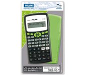 Milan m240 calculadora cientifica 10+2 digitos - pantalla de 2 lineas - 240 funciones integradas incluyendo 124 cientificas - carcasa protectora verde - color negro