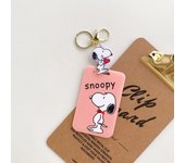 SNOOPY Charlie Keychain Anime Cartoon Couple Bag Pendant Key Ring Men Women Keychain Accessories Student Bus ID Door Card Case