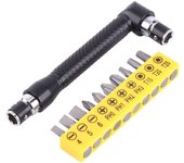Destornillador de 10 piezas con mango de extensión en forma de L, destornillador de cabeza doble hexagonal, kit de destornilladores de punta ranurada Torx, herramienta manual