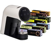 Delta Q IconiQ - Máquina de Café Espresso - Pack de Cafetera de Cápsulas Automática - Depósito para 10 Cápsulas - Pantalla Táctil - Incluye 70 Cápsulas de Café Especialidad y Orígenes