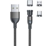 540 Degrees Rotating Magnetic Cable USB IPone Type C Micro Phone Cable For iPhone13 12 11 X Pro Max Samsung Xiaomi USB Cord Wire