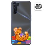 Tumundosmartphone Funda Gel Transparente para Oppo A91 diseño Leopardo Dibujos