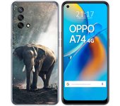 Tumundosmartphone Funda Gel Tpu para Oppo A74 4G diseño Elefante Dibujos