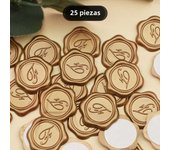 25pcs Initial Alphabet Adhesive Wax Seal Stickers, Letter (A B D F G H J K L M N P R U V ) Wax Seal Stamp Stickers Envelope Seal