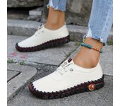 2022 New Spring Casual Women Shoes Platform Loafers 2022 Lace Up Leather Flats Slip-On Mom Shoe Mujer Zapatos Chaussure Femme