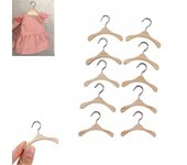 10 perchas pequeñas de madera para ropa de muñecas, ropa de bebé y ropa de gato (tamaño: 6 cm)