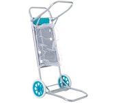 Carro portasillas plegable con 2 ruedas de aluminio de 52x37x105 cm. convertible en mesa Lola Home