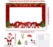 1pcs 2024 Merry Christmas Paper Photo Frame Fun Photo Booth Props Family Party Dinner Xmas Decorations Happy New Year Gifts