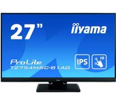 MONITOR IIYAMA 27" (T2754MSC-B1AG) NEGRO  PCAP 10-POINTS TACTIL, ANTI GLARE COATING, 1920 X 1080, IPS-PANEL, SLIM BEZEL, SPEAKERS, VGA, HDMI, HEIGHT ADJUST., 300 CD/M², USB 3.0 USB TOUCH INTERFACE