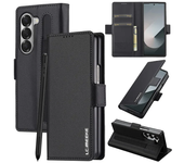 Magnetic Flip Leather Phone Case for Samsung Galaxy Z Fold 6 5 4 3 5G Fold6 Fold5 Fold4 Wallet Card Cover Etui Coque