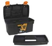 Caja de Herramientas Gerimport de PVC con Bandeja Extraíble y Compartimentos para Tornillos