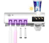 Soporte esterilizador de cepillo de dientes UV con inducción infrarroja inteligente, soporte para cepillo de dientes desinfectante con energía Solar, montado en la pared-