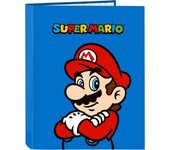 SAFTA | CARPETA FOLIO 4 ANILLAS MIXTAS SUPER MARIO "PLAY" - Carpeta Anillas Licencia Oficial - Diseño Exclusivo - Ideal para Uso Diario - Material Duradero - Compatible con Hojas A4