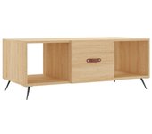 vidaXL Mesa de centro madera contrachapada 102x50x40 cm Blanco, Negro, Blanco brillante Mesita de Salón o Comedor o Auxiliar Mesa de Café Meuble Salón