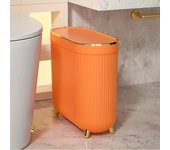 Compact Quiet-Close Trash Can for Bathroom/Bedroom - Electricity-Free, Space-Saving, with Optional Lid