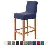MA Fundas para sillas de Bar de Color sólido, fundas para asientos de taburete de Bar con respaldo corto de Jacquard, fundas para sillas de comedor de tamaño pequeño para banquetes de Hotel，oficina, Hotel, fiesta, sala de estar