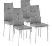 Tectake - Sillas de comedor Julien con un elegante diseño con piedras brillantes integradas, Asiento y respaldo acolchado con piel sintética muy resistente