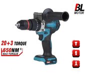 Taladro eléctrico inalámbrico sin escobillas, destornillador de impacto de 1500W, 13MM, 650NM, baterías de iones de litio, herramienta eléctrica para batería makita de 18v