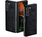 Luxury PU leather Case for Samsung Galaxy Z Fold5 Fold4 Fold3 5G Business solid color design phone cover Soft TPU&Hard PC