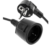Prolongador de cable eléctrico schuko macho a hembra de 3 m negro - BeMatik