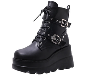 2024 Goth Platform Ankle Chelsea Boots Women New Rock Emo Chunky Grunge Wedges Motorcyccle Shoes Big Sizes 43 Booty Woman