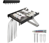 MAGIC SELECT. Tendedero Malla de Pared, Tendedero Plegable con Rejilla Secado Retráctil para Terraza, Dormitorio, Cocina, Compacto de Aluminio.