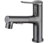 Grifo de lavabo blanco, frío y caliente, para el hogar, lavabo extraíble multifuncional, grifo extraíble para lavabo, tipo extraíble con horquilla de árbol (galvanoplastia) con enjuague bucal