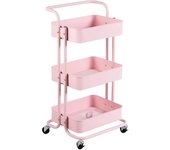 Carro de Almacenamiento Carrito Auxiliar con Ruedas Carro Cocina Carro Servicio Carrito Metalico con Ruedas 3 Niveles Carro Rodante Carro Organizador para Dormitorio Baño Oficina,Carrito de cocina o multiuso de tres niveles con rueda (FRUTA-002 1690 2090)