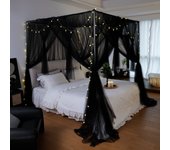 Bed Canopy for Twin Queen King Canopy Bed Four Corner Post Curtains Elegant Mosquito Net for Girls Screen Netting Canopy Curtain