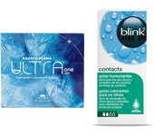 ULTRA ONE DAY Lentes de Contacto Diarias – 90 Unidades + Blink Contacts Gotas Oculares 10 ml | Advanced MoistureSeal | Tecnología ConfortFeel | Confort e Hidratación Avanzada | Alivio para Ojos Secos e Irritados | Hidratación y Refresco Inmediato