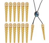 12 juegos de tapas de extremo de corbata de bolo, puntas de corbata de bolo plateadas, extremos de cordón de aleación, accesorios de repuesto para decoración de ropa, suéter, cadena, pulsera, manualidades, hallazgos