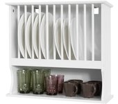SoBuy KCR04-W Escurreplatos Blanco de pared,soporte para platos Escurridor De Platos Y Vasos ES