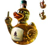 Botella de whisky de pato de dedo medio - Decantador de vidrio de 10 oz para bar, oficina y decoración del hogar (tipo A)