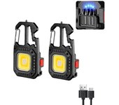 Mini COB Keychain Flashlight Protable Work Light USB Rechargeable Pocket Torch Outdoor Camping Fishing Emergency Lamp