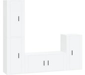 vidaXL Set de muebles para TV 4 piezas madera contrachapada, Mueble de Salon, Mueble TV, Mueble TV salon, Mesa de TV, Mueble tele