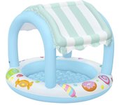 Piscina Insuflável Com Cobertura E Fundo Insuflável Candy House 1,04M X 84Cm Bestway