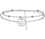 Bracelet Femmes Argent 925, Bracelet Femme Réglable 17+4cm - Fête des Mères Saint Valentin Cadeau - Avec Boîte Cadeau argent-Trèfle à quatre feuilles