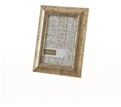 Dcasa Marco de fotos envejecido dorado de plástico con cristal para foto de 10x15 cm