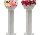 Columnas romanas Pilares de boda de plástico Elegante columna griega Estatua Maceta Soporte Pedestal Boda Evento Fiesta Decorativa, 10.63x34.65 pulgadas (2 piezas)