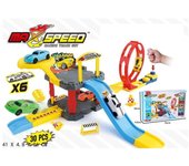 Pista cambiable genuina con luz LED, juego de pista de carreras de coches, pista ensamblada de ferrocarril Flexible, regalo de cumpleaños para niños, juguete