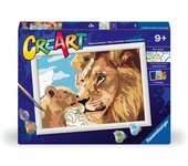 RAVENSBURGER PINTAR POR NUMEROS CREART SERIE D LEON Y CACHORRO CREART 20x26x4 Cms.