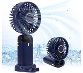 Ventilador de mano, ventilador portátil, mini ventilador recargable por USB, 5 velocidades, ventilador portátil de mano con pantalla de energía (Shenzhen Hailan)