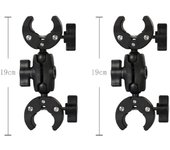 Motorcycle Bicycle Double Clip Bracket for GoPro Hero 11 10 9 Panoramic Selfie Stick Camera Accessory for Insta360 One X2 X3