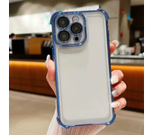 Electroplate TPU Plating Airbag Clear Cover Phone Case for iPhone 11 12 13 14 15 Pro Max Transparent Protective Soft Phone Shell