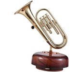 Caja de música, caja de música para instrumentos de viento, caja musical, caja musical, saxofón, adornos de escritorio para hija, amante, novio, novia, marido, esposa (trompeta)