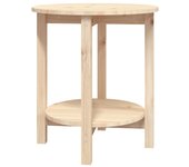 vidaXL Mesa de centro de madera maciza de pino Ø55x60 cm Natural, Blanco, Gris Mesita de Salón o Comedor o Auxiliar Mesa de Café Meuble Salón