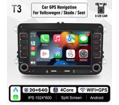 Adecuado para Volkswagen Reproductor multimedia de radio de coche Android de 7 pulgadas Universal Carplay Wifi Adecuado para Volkswagen Golf 5 6 Polo Passat B6 B7 CC Skoda Jetta